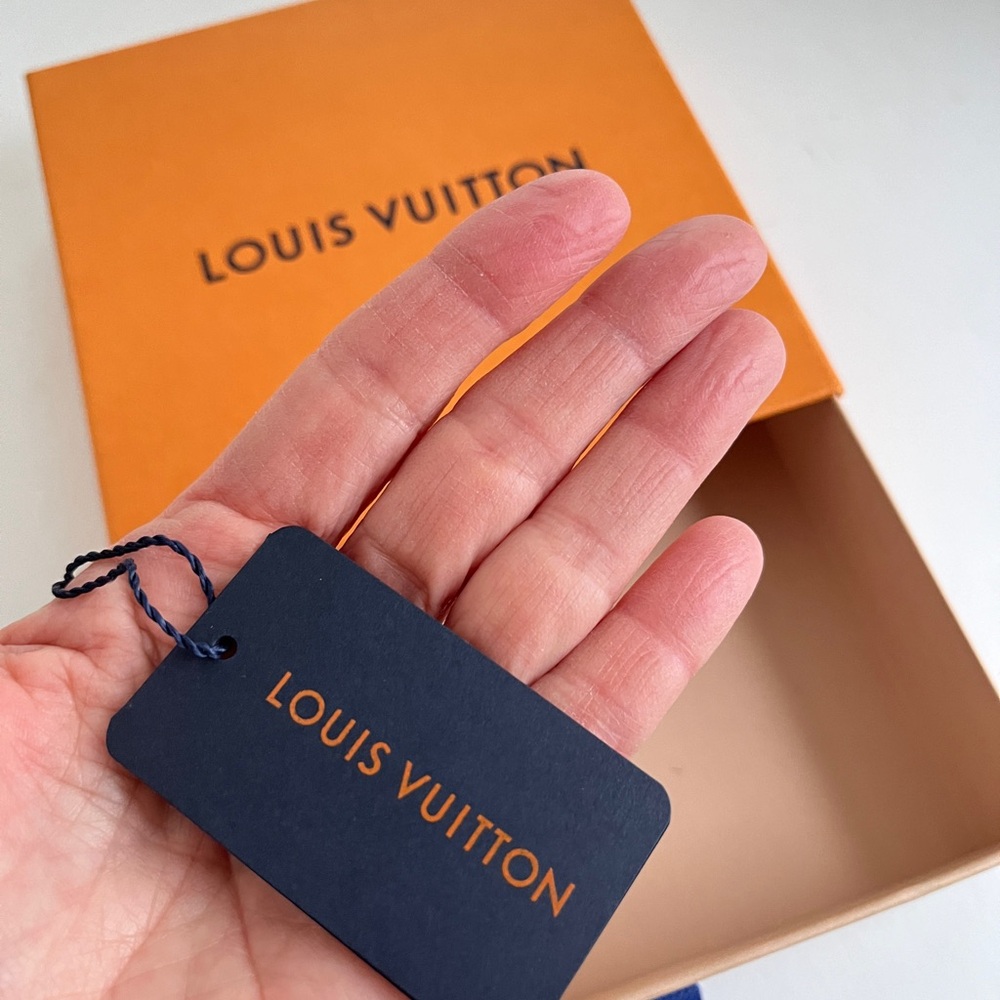 Perfect Louis Vuitton Orange square box & designer tag 6.5” Christmas gift pack